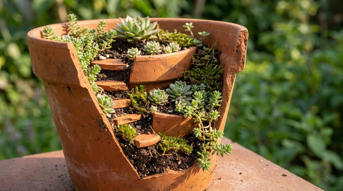 ecco come riciclare vasi di fiori rotti in modo creativo e trasformarli in bellissime decorazioni per il giardino con 5 idee geniali
