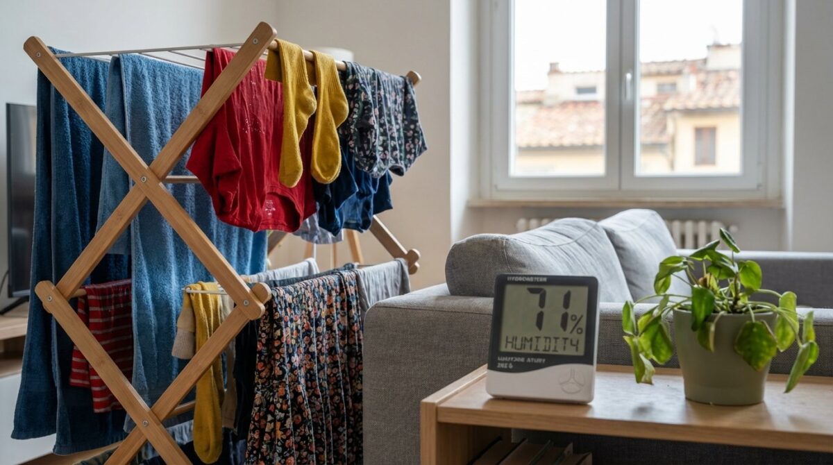 scopri i 6 errori comuni nellasciugare la biancheria in casa che causano umidità eccessiva, cattivi odori e danni alla salute della tua famiglia
