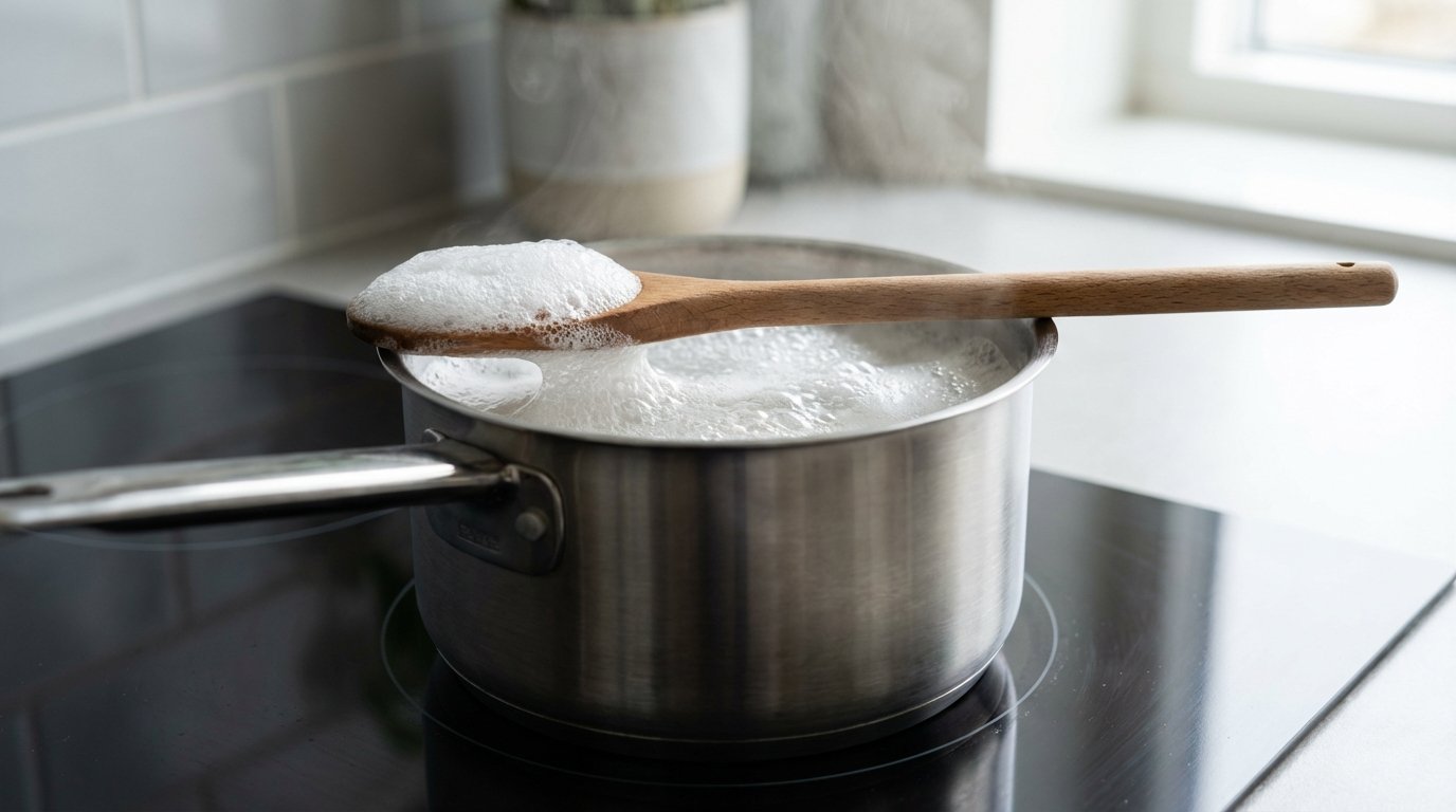 scopri il semplice trucco del cucchiaio di legno sulla pentola per evitare che lacqua della pasta trabocchi, un metodo infallibile basato sulla fisica