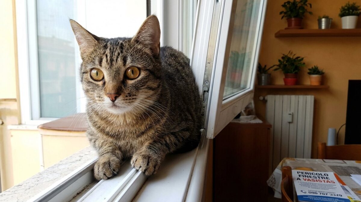 scopri perché le finestre socchiuse rappresentano un grave pericolo per i gatti domestici e come il meccanismo della finestra diventa una trappola silenziosa