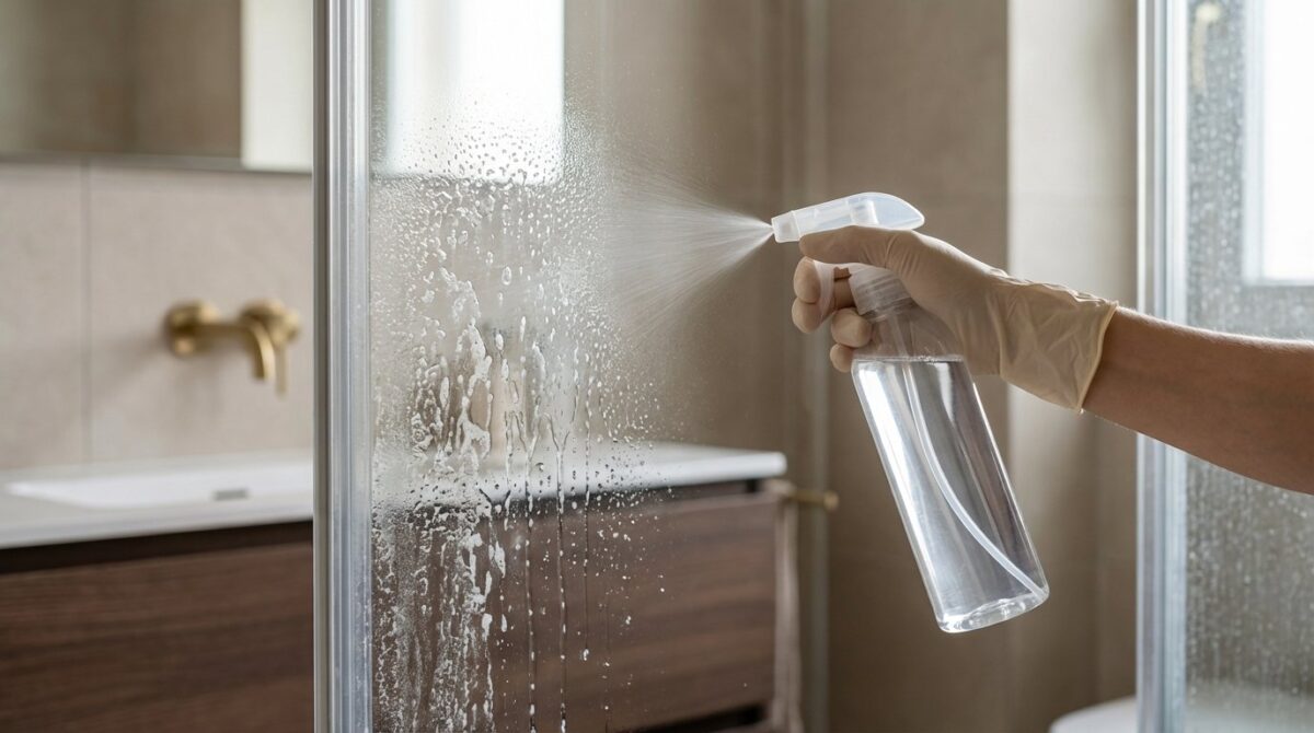 scopri il metodo infallibile per eliminare il calcare dalla doccia con un ingrediente della cucina, senza fatica e in pochi secondi con una reazione chimica naturale