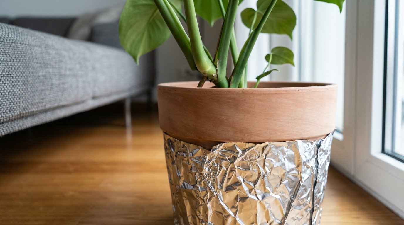 scopri come proteggere le tue piante in inverno avvolgendo i vasi di alluminio, un trucco efficace per la loro sopravvivenza durante la stagione fredda