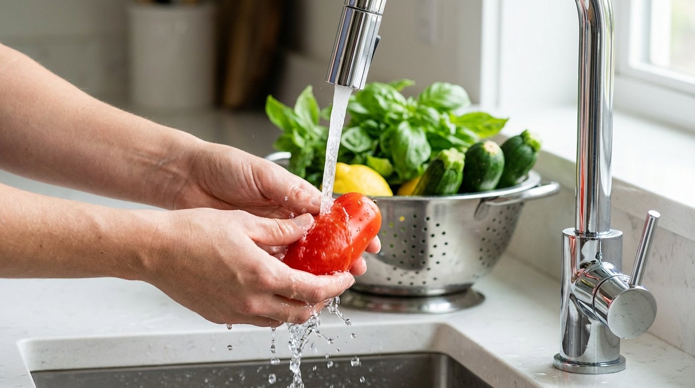 scopri il metodo corretto per eliminare fino al 90% dei pesticidi da frutta e verdura in soli 30 secondi sotto lacqua del rubinetto