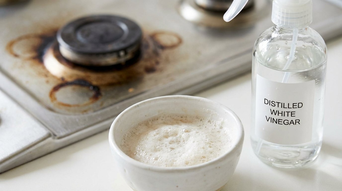 scopri il trucco naturale con soli due ingredienti per pulire e lucidare le piastre di cottura annerite dal grasso senza strofinare