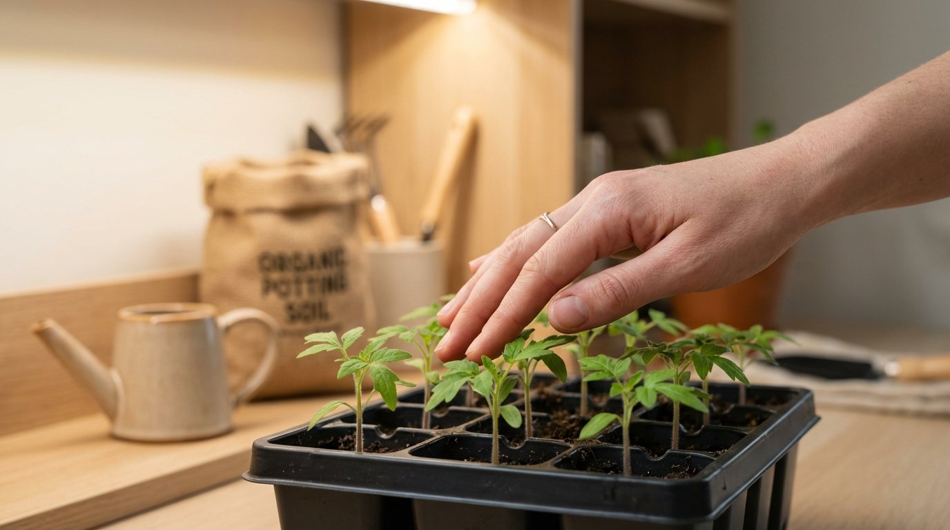 il segreto per evitare lallungamento delle piantine di pomodoro: stimolazione delicata e luce adeguata per una crescita compatta e robusta